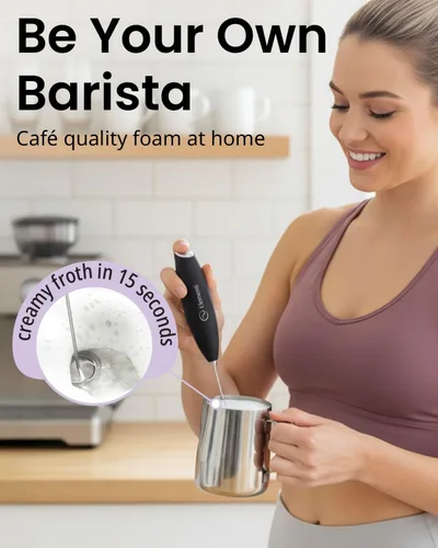 Miniatura 2 de Elementi Mezclador de bebidas de mano - Agitador eléctrico y potente varita mezcladora de polvo de proteínas, mini varita espumadora fácil de usar