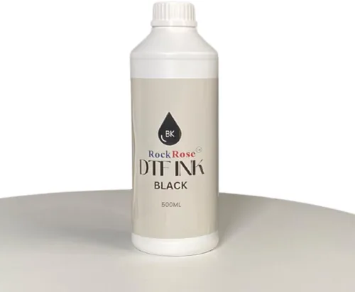 RockRose Repuesto de tinta de transferencia negra DTF - Botella de 16.9 fl oz para películas de transferencia de calor e impresoras DTF