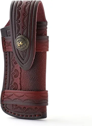 Miniatura 2 de Bolsa de cuero para cuchillos de bolsillo con funda plegable para cuchillos de 5 "con anillo de cinturón Funda plegable para cuchillos