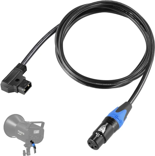 NEEWER D Tap macho a 3 pines XLR hembra cable de alimentación 6 pies/5.9 ft para iluminación de video continuo por baterías de montaje en V, solo