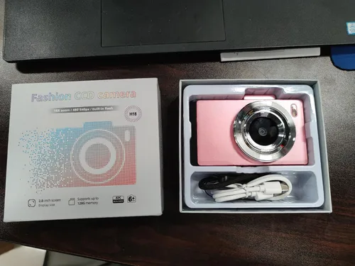 Miniatura 9 de Andoer Cámara digital 4K, cámara de video digital portátil, cámara CCD de 48 MP, pantalla IPS de 2.8 pulgadas, antivibración, zoom 16X, enfoque Rosa