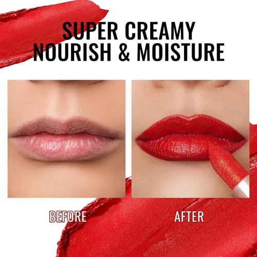 Miniatura 5 de Oulac Lápiz Labial Hidratante Rojo Coral - Bálsamo Labial con Tinte Infundido con Aceite de Rosa de Damasco que Alivia los Labios, Maquillaje