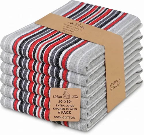 Miniatura 138 de Urban Villa Toallas de cocina 100% algodón, paquete de 6, altamente absorbentes, de secado rápido, súper suaves, de primera calidad, para cocina