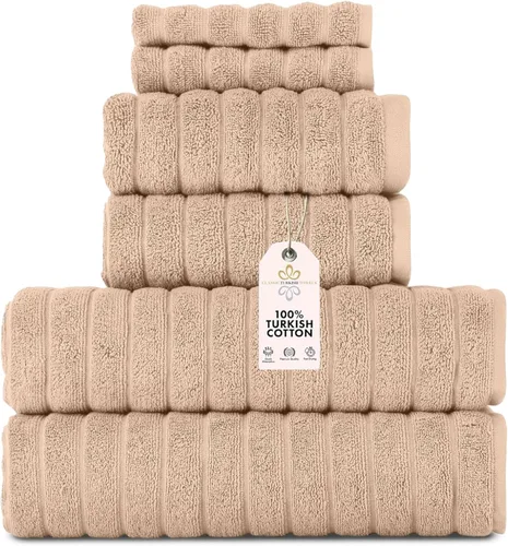 Miniatura 36 de Classic Turkish Towels - Juego de toallas de baño de algodón extragrande de alta calidad, gruesas y absorbentes, toallas de baño de lujo acanaladas