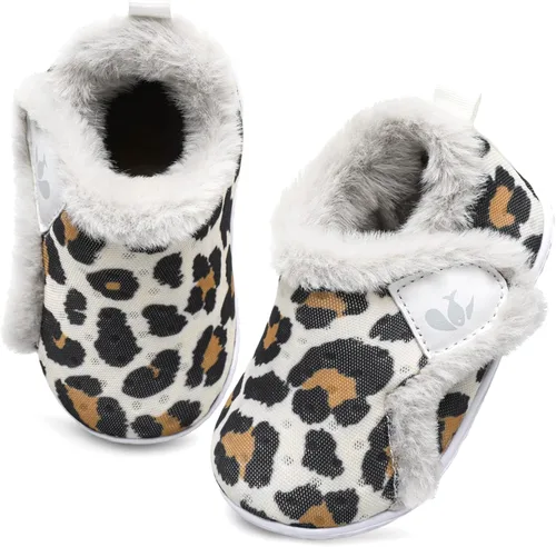 FEETCITY - Zapatos para bebés, niños y niñas, pantuflas cálidas de vellón, botines para primeros pasos, calcetines cálidos para recién nacidos,