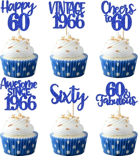 Miniatura 14 de Rsstarxi Paquete de 24 adornos para cupcakes vintage 2019 con purpurina negra para 5º cumpleaños, saludos a 5, cinco, 5, 5 fabulosos para cupcakes
