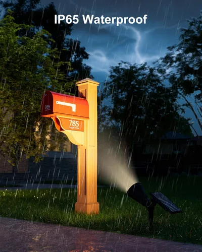 Miniatura 7 de FALOVE - Luces solares para exteriores, 2 en 1, luz de pared/suelo, luz solar para poste de bandera ajustable, luz de paisaje, iluminación de Cálido