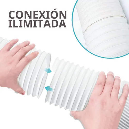 Miniatura 6 de Manguera de aire acondicionado portátil de 80 pulgadas de longitud y 5.9 pulgadas de diámetro, manguera de escape de CA, rosca antihoraria, piezas
