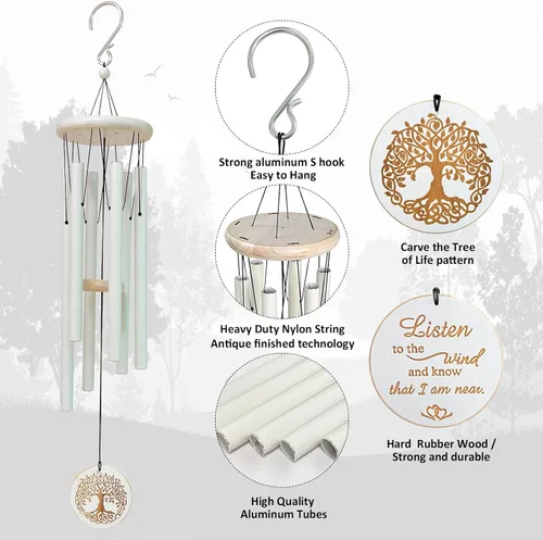 Miniatura 2 de Aoedelyart Campanillas de Viento del Árbol de la Vida para Exteriores en Liquidación, Campanillas de Viento para la Pérdida de un Ser Querido