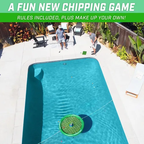 Miniatura 4 de GoSports Splash Chip - Juego de golf flotante, incluye objetivo de astillado, 16 pelotas de golf de espuma, 1 alfombrilla de astillado y cuerdas
