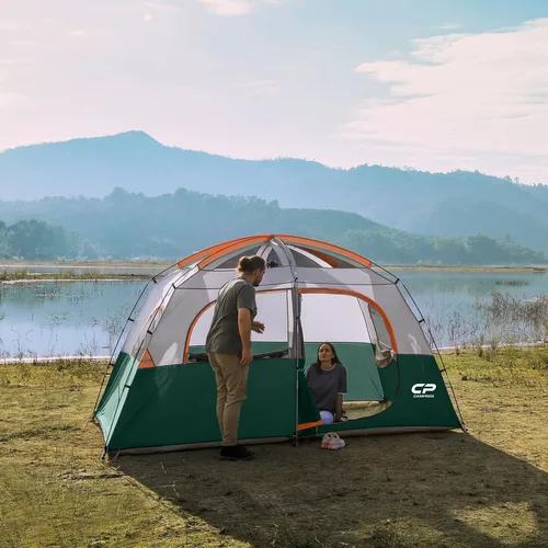 Miniatura 5 de CAMPROS CP Upgraded 6/8 Person Camping Tents, Waterproof Windproof Family Tent with Larger Mesh Windows & Door, Double Layer, Easy Set Up, Verde