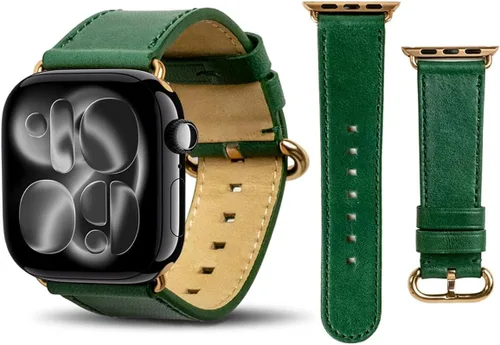 Miniatura 11 de Alto Correa de cuero compatible con Apple Watch Band de 1.496 pulgadas, 1.614 pulgadas, 1.575 pulgadas, correa de repuesto clásica hecha a mano