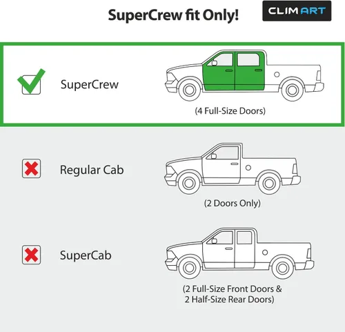 Miniatura 3 de CLIM ART Protectores de lluvia increíblemente duraderos para Ford F260 a F550 Super Duty 2017-2026 Crew Cab, deflectores de ventana originales