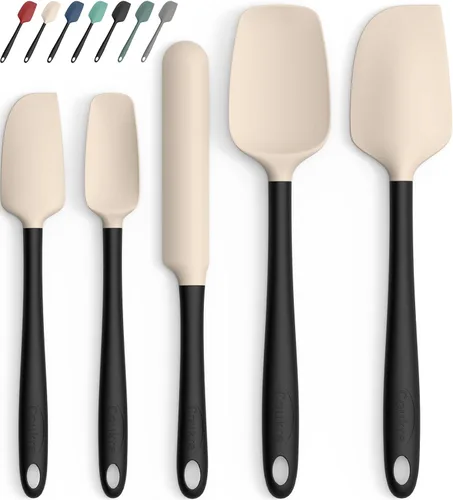 Miniatura 8 de Coukre Juego de 5 espátulas de silicona, resistentes a altas temperaturas, silicona de grado alimenticio, aptas para lavavajillas, para hornear
