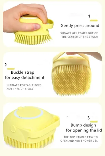 Miniatura 3 de Cepillo de baño para perros, cepillo de aseo para perros, cepillo de champú para perros, cepillo para baño con cepillos de dientes para mascotas