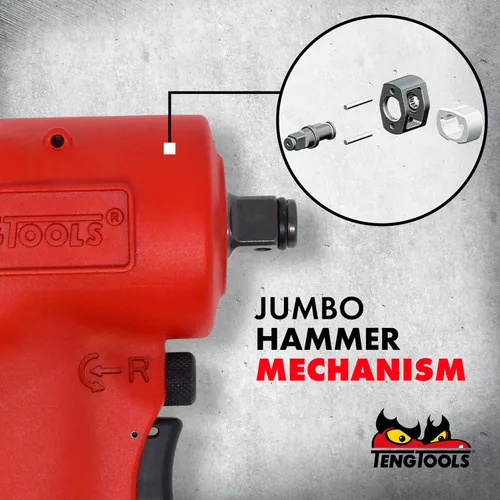 Miniatura 8 de Teng Tools ARWM12M - Pistola de llave de impacto neumática compacta reversible de 1/2 pulgada de alto par