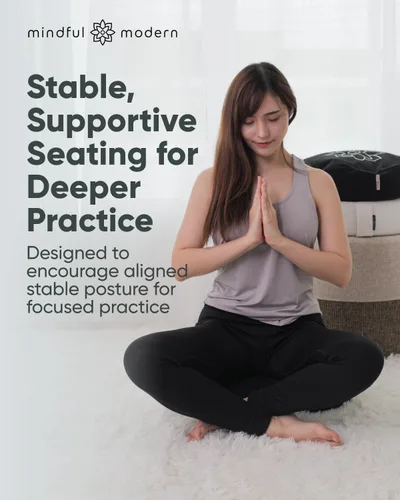 Miniatura 6 de Mindful Modern Cojín grande de meditación para Zafu Yoga - Almohada de meditación para sentarse en el suelo - Cojín de yoga relleno de cáscara