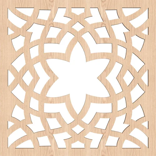 Miniatura 4 de 15 3/8 pulgadas de ancho x 15 3/8 pulgadas de alto x 1/4 pulgadas de alto, tamaño mediano, paneles de pared de madera de calado, roble rojo