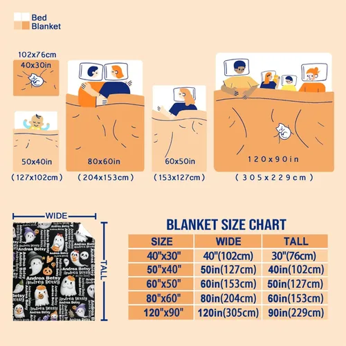 Miniatura 6 de Manta personalizada de fantasmas de Halloween, regalos para niñas, mujeres y niños, manta de forro polar ligera, espeluznante para niños, mantas