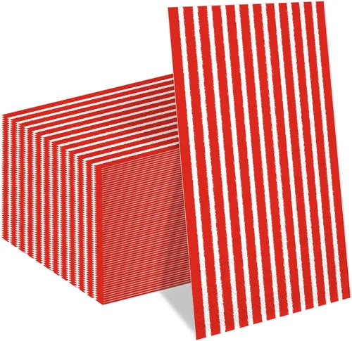 Miniatura 10 de Whaline Paquete de 100 servilletas desechables a rayas grises y blancas para invitados, paquete de papel a rayas, toalla de mano para boda, baby