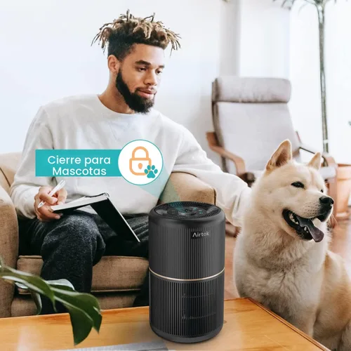 Miniatura 5 de AIRTOK Paquete de 2 purificadores de aire para el hogar, dormitorio, oficina, escritorio, con 12 esponjas de fragancia, filtro HEPA H13, filtración