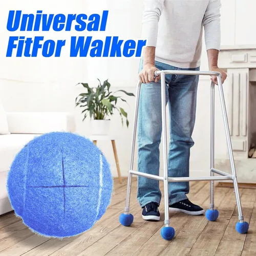 Miniatura 6 de Pelotas de tenis para caminantes precortadas, 4 unidades, pelotas de tenis precortadas para piernas de caminante, pelotas doradas precortadas