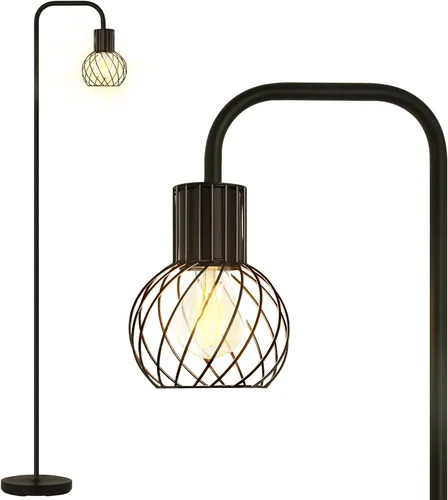 Lámpara de pie industrial, lámpara de pie LED moderna con bombilla LED de 6W, interruptor de pie, lámparas altas de metal para sala de estar,