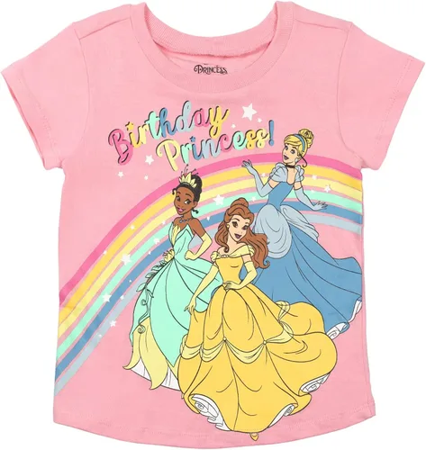 Miniatura 2 de Disney Minnie Mouse Princess Belle The Little Mermaid Moana Lilo &Stitch Frozen - Camiseta de cumpleaños para niñas pequeñas a niños pequeños