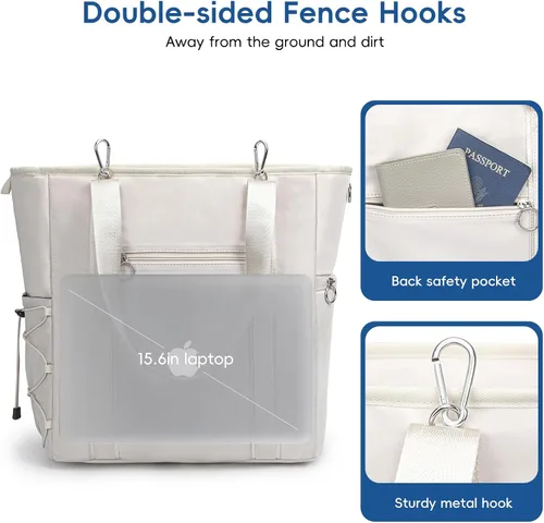Miniatura 6 de Bolsa de pickleball para mujer con gancho para cerca, bolsa acolchada de pickleball con capacidad para 3-4 paletas con compartimento para zapatos