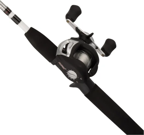 Miniatura 2 de Shakespeare Alpha Mediano - Combo de caña de pescar de perfil bajo de 6 pies y carrete de baitcast (2 piezas), negro, blanco