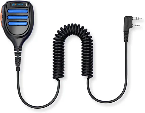 Walkie Talkies Micrófono con altavoz, PTT, 2 pines tipo K, radios bidireccionales de mano, micrófono de hombro, compatible con TP80 (paquete de 1)