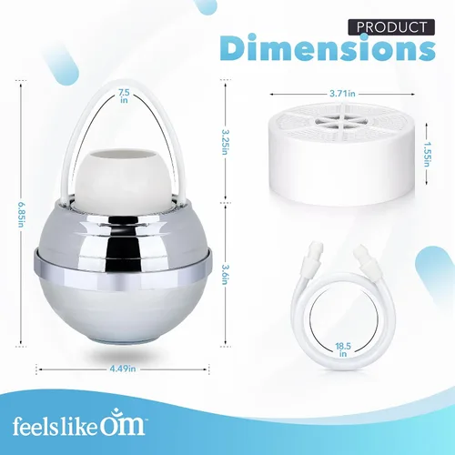 Miniatura 7 de Feels Like Om Filtro de agua avanzado para tina, filtración de 10 etapas, filtro de baño para grifo de bañera, filtro de baño que reduce el cloro