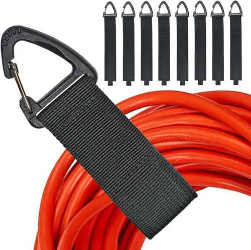 Miniatura 10 de Organizador de cables de extensión (paquete de 8), soporte de cable de extensión para organización y almacenamiento de garaje, correas