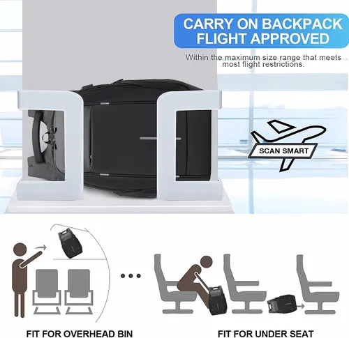Miniatura 6 de Mochila de viaje BANGE, mochila antirrobo para laptop, compatible con portátiles de 15.6 pulgadas, Negro, Mediana, Computadora portátil