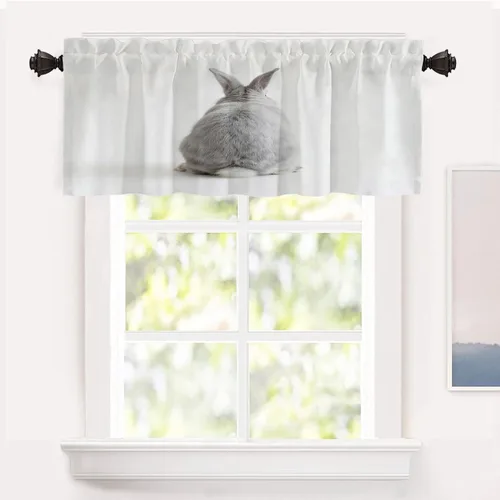 Miniatura 15 de Shrahala Cortinas de hojas de arce otoñales para ventanas de cocina, hojas rojas ardientes, fondo marrón, paneles de cortina de ventana de poliéster