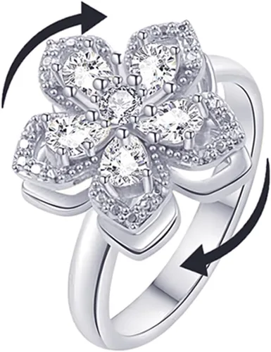 Miniatura 11 de Sunflower Ring Spinning Fidget Rings for Anxiety Open Adjustable Spinner Sun Ring Creative Relieving Stress Rotating Jewelry