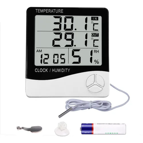 Miniatura 7 de Mengshen Termómetro higrómetro, medidor de temperatura y humedad con lectura clara y precisa, interruptor de °C/°F para el hogar, oficina, coche, 2)