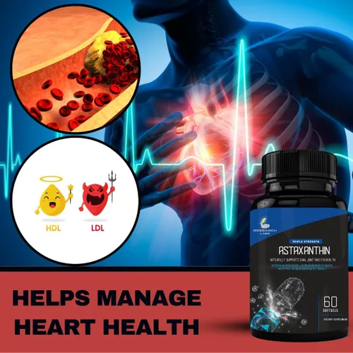Miniatura 6 de Research Labs Cápsulas blandas de astaxantina natural de triple fuerza de 12 mg + botella extra de aceite de coco orgánico para una mayor absorción