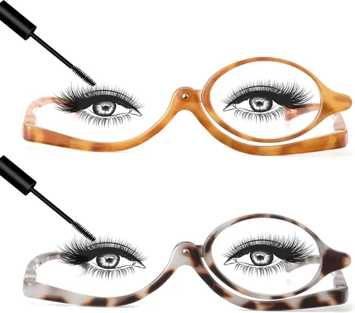 Miniatura 8 de JM 2 pares de anteojos de lectura de maquillaje con aumento abatible para mujeres +1.0