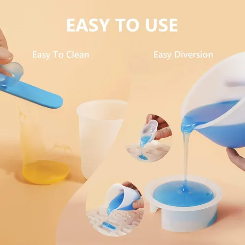 Miniatura 6 de Tazas medidoras de silicona grandes antiadherentes reutilizables de resina epoxi tazas mezcladoras flexibles de alta precisión para moldes