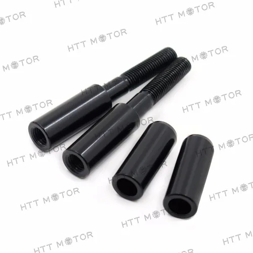 Miniatura 2 de MT387-001 - Kit de extensiones de espejo negro de 2 pulgadas compatible con Harley Softail Sportster Dyna Touring