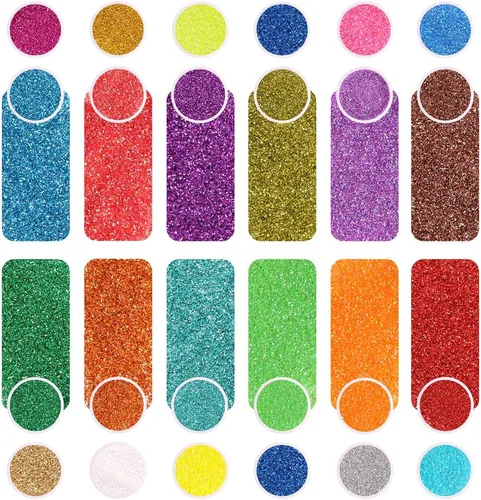 Miniatura 4 de Brillantina extrafina, juego de 24 colores cosméticos para arte de uñas, manualidades de resina, dispensador de polvo de brillantina suelta