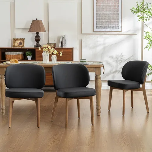 Miniatura 22 de YOUNIKE Silla de comedor con respaldo alto, silla única de cocina estilo moderno de mediados de siglo, silla acentuada sin brazos de tela bouclé