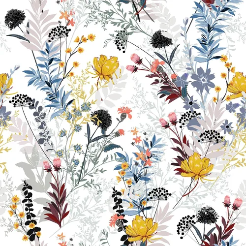 VEELIKE Papel tapiz de flores silvestres para despegar y pegar, papel de contacto extraíble vintage para paredes, armarios, muebles, 17.7 x 354