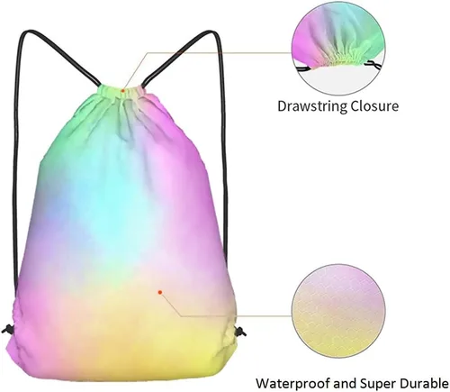Miniatura 5 de Beabes Acuarela Unicornio Cordón Bolsas Mochila Gimnasio Saco, Multi-a70, Mochilas de viaje