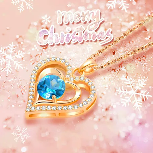 Miniatura 3 de capirosa S925 Forever Love Heart Necklaces for Women Mother's Day Gifts Sterling Silver Rose Gold Diamond Birthstone Pendant Necklace Jewelry