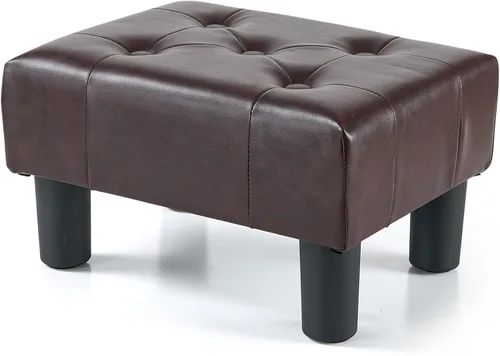 Miniatura 20 de BRIAN & DANY Taburete pequeño para pies, taburetes de lino con patas, reposapiés pequeño estable para sala de estar, beige