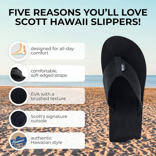 Miniatura 2 de Scott Hawaii Wahine - Pantuflas de cuña con plataforma de ancho estrecho sin marcas con correas de nailon duraderas para mujer