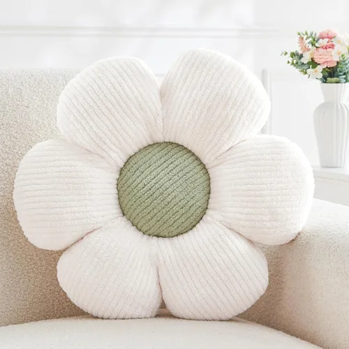 Miniatura 12 de Almohada en forma de flor rosa, cojín de suelo de 13.7 pulgadas, cojín de flor para sofá, sofá cama, almohada suave de margarita, cojín decorativo