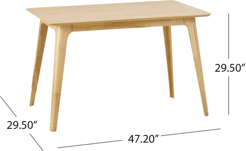 Miniatura 3 de Christopher Knight Home Kwame - Juego de comedor rectangular de 50 pulgadas, juego de 5 piezas, roble natural y beige claro
